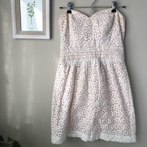 Pins and Needles Mini Strapless White Lace Dress